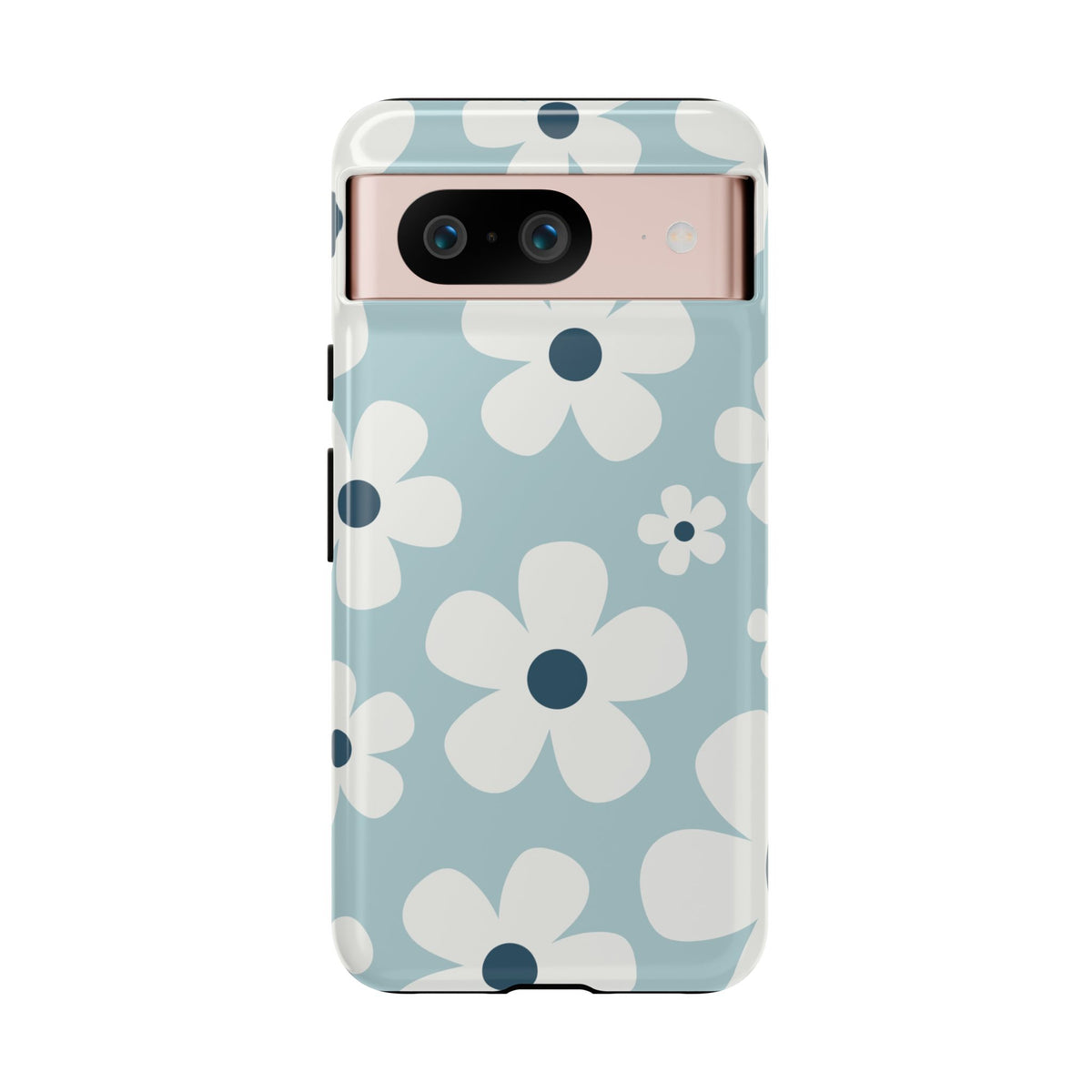 Cute Light Blue Daisy Pattern Phone Case - Blue Phone Case - Google Pixel 8 / Glossy