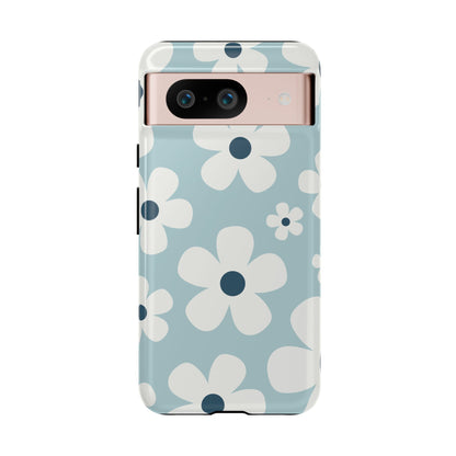 Cute Light Blue Daisy Pattern Phone Case - Blue Phone Case - Google Pixel 8 / Glossy