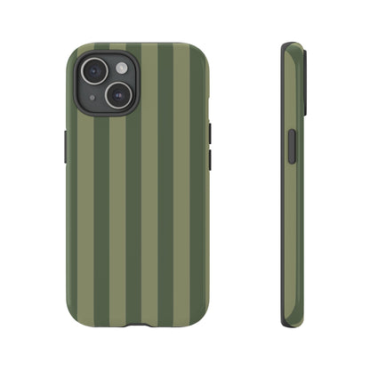 Green Stripe Pattern Phone Case - Green Phone Case - iPhone 15 / Glossy