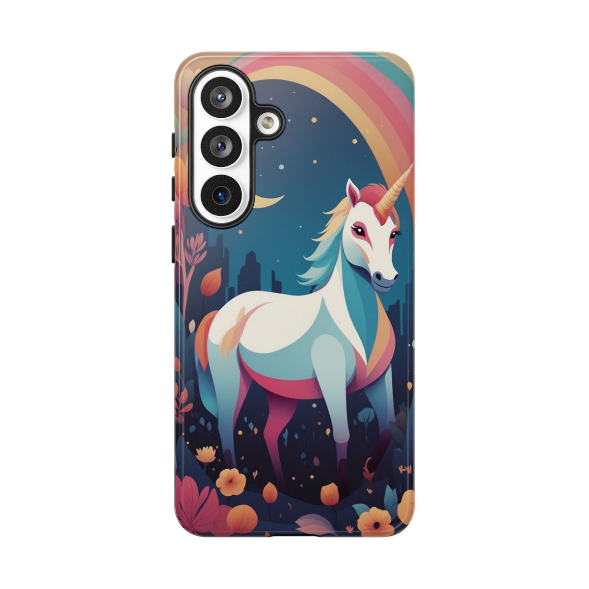 Stylised Unicorn & Rainbow Design Phone Case - Multicolor Phone Case - Samsung Galaxy S26 Plus / Glossy