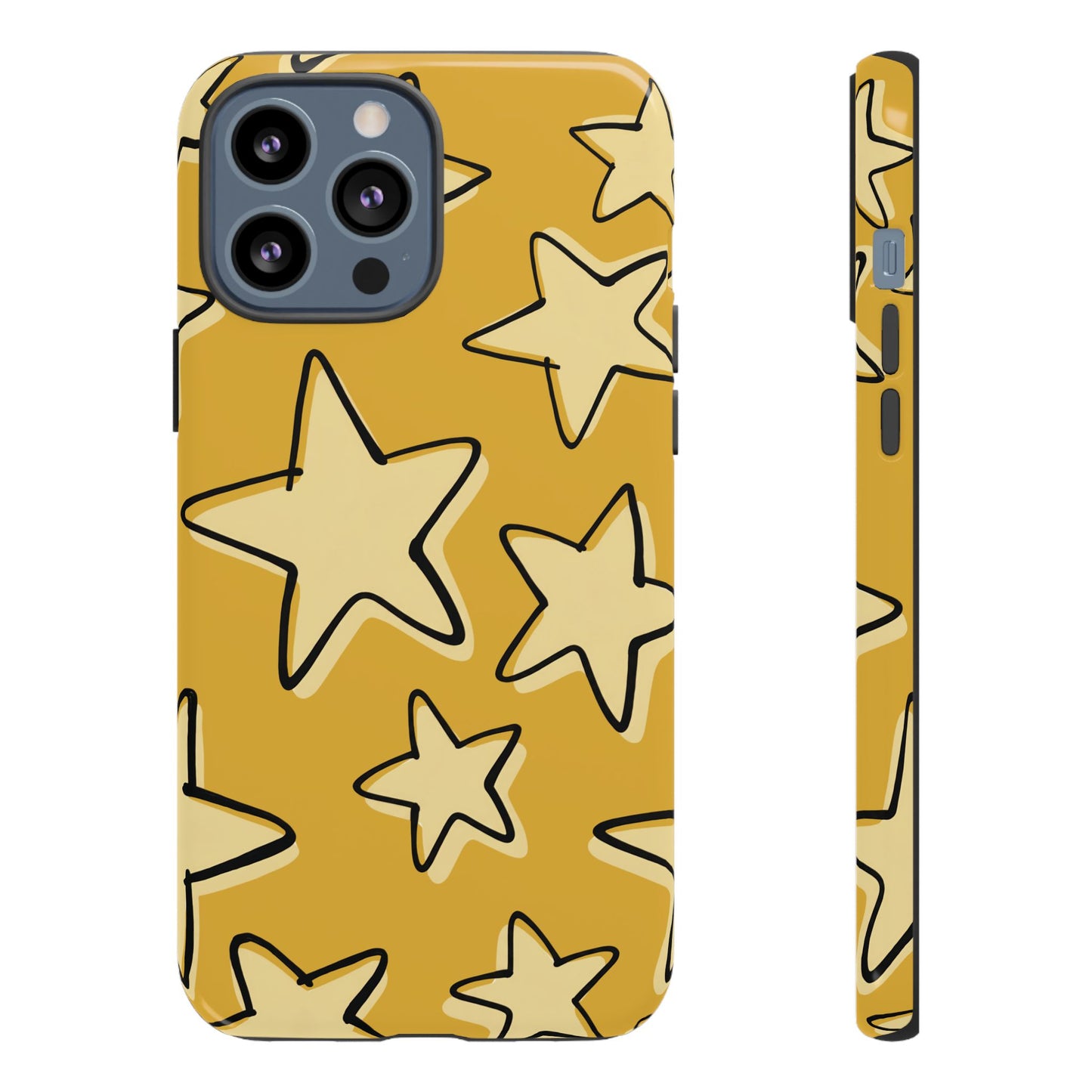Golden Yellow Doodle Star Phone Case
