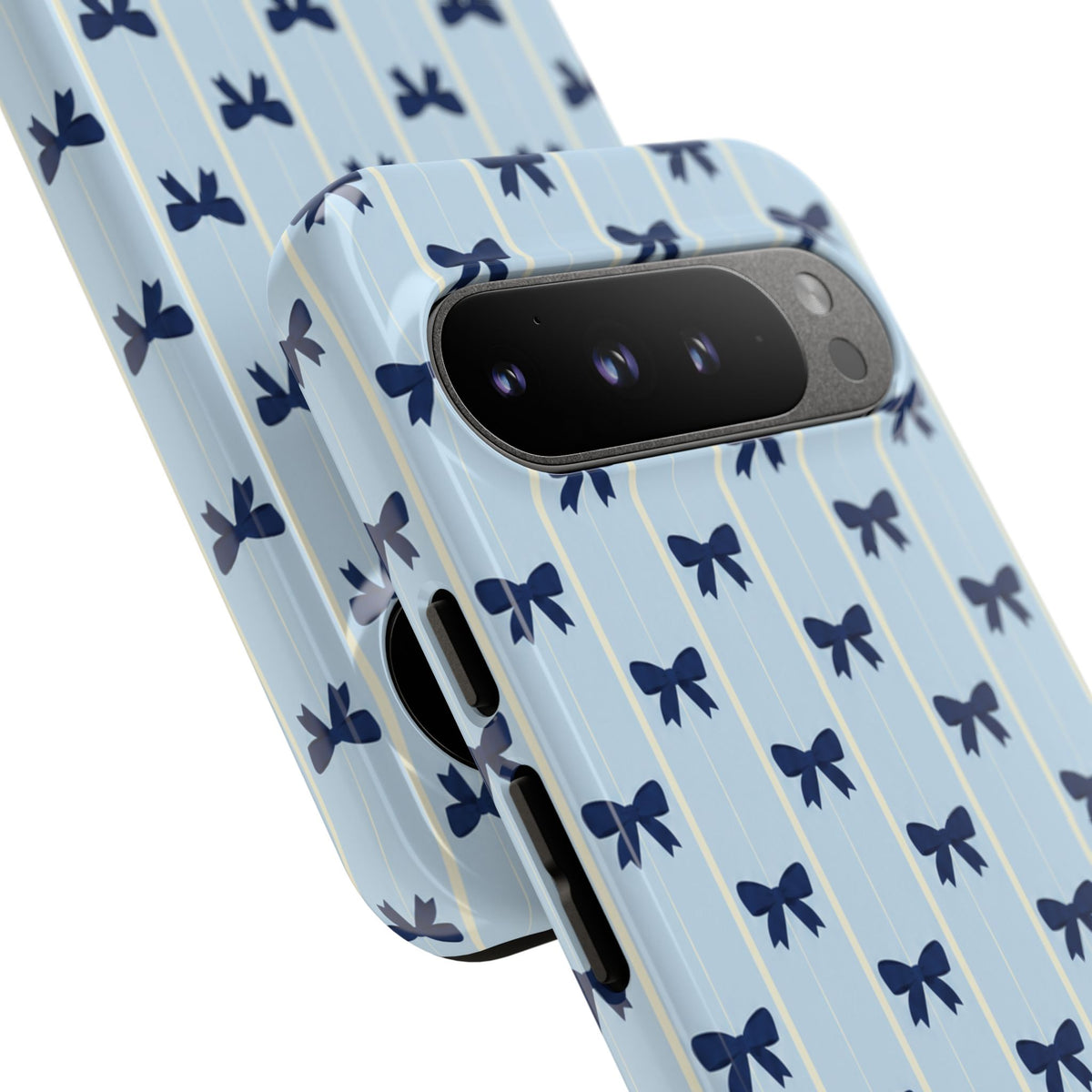 Retro Navy Blue Bow Pattern Phone Case