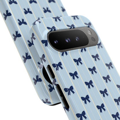 Retro Navy Blue Bow Pattern Phone Case