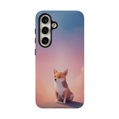 Samsung Galaxy S24 / Glossy Phone Case - Cute Dog & Cloud Design ’Good Doggo’ Phone Case