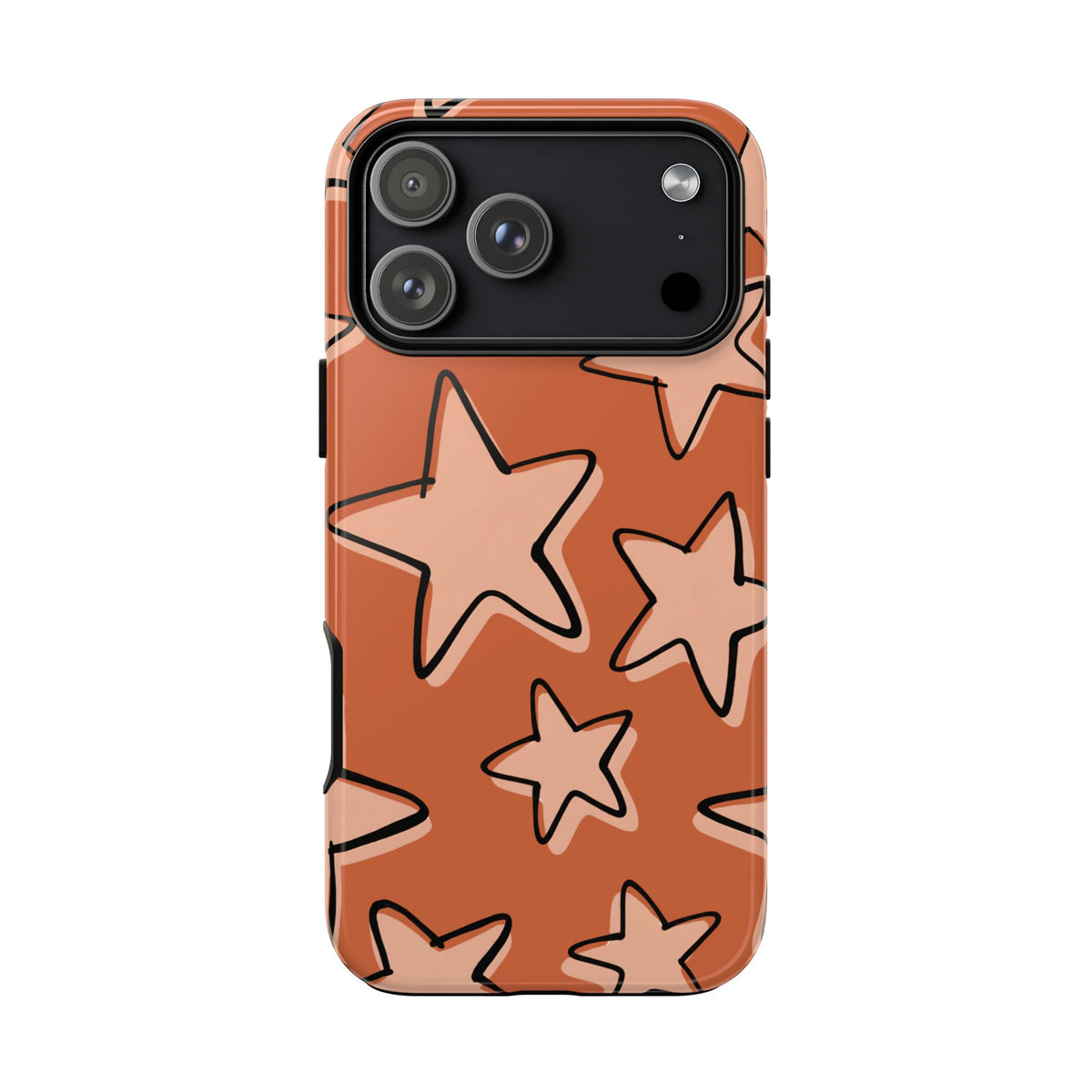 Burnt Orange Doodle Star Phone Case