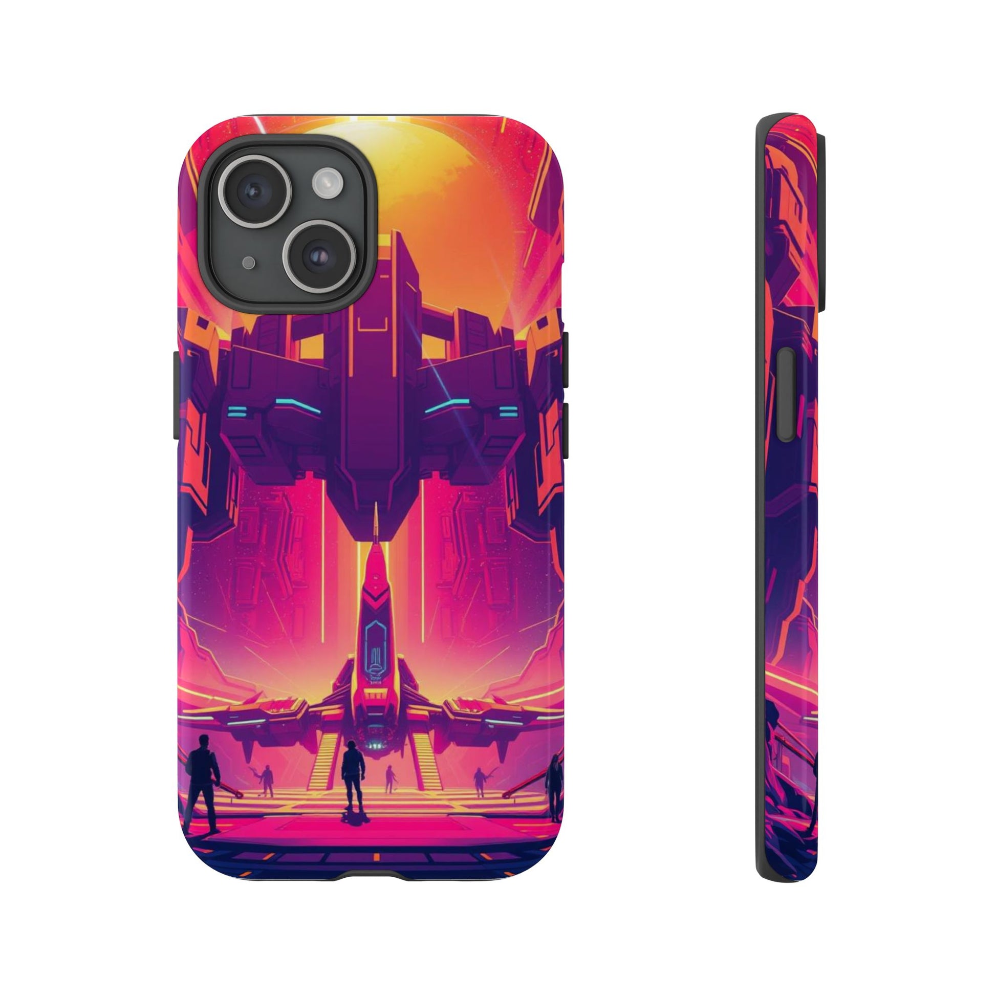 Alien Landing Pad Design Phone Case - Multicolor Phone Case - iPhone 15 / Glossy