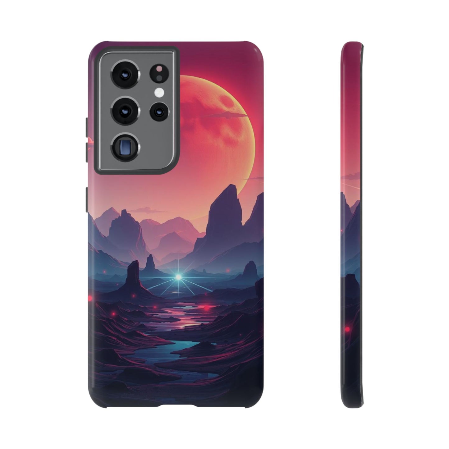 Samsung Galaxy S21 Ultra / Glossy Phone Case - Alien Moon Landscape Design Phone Case