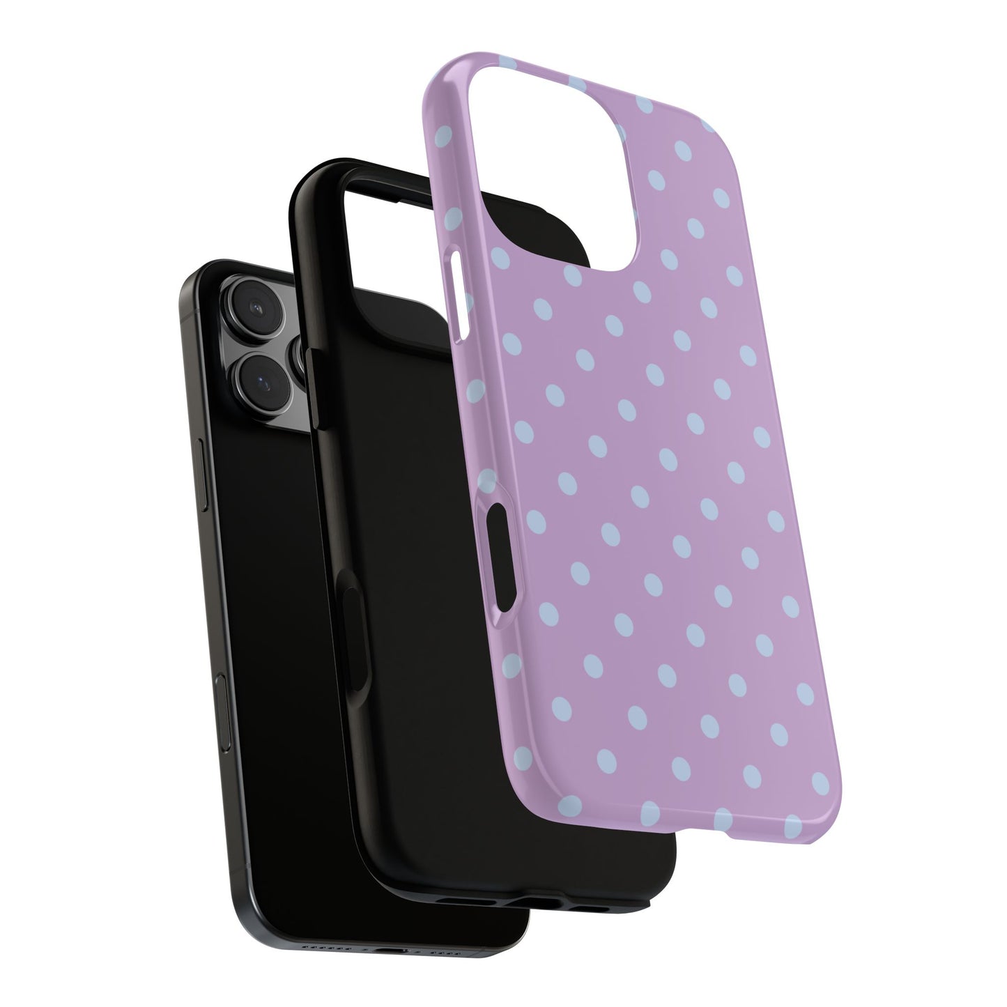 Trendy Lilac & Ice Blue Dot Pattern Phone Case