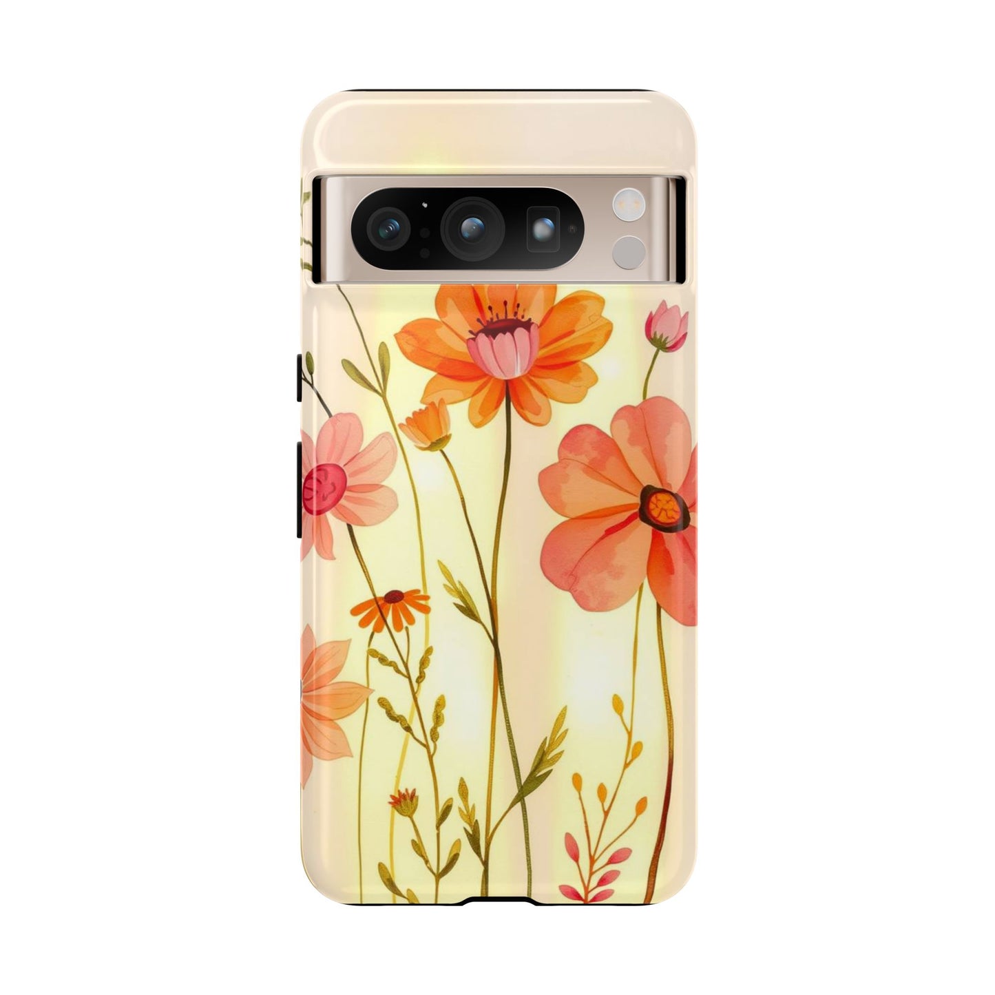 Google Pixel 8 Pro / Glossy Phone Case - Watercolour Bunch of Wildflowers Design Phone Case