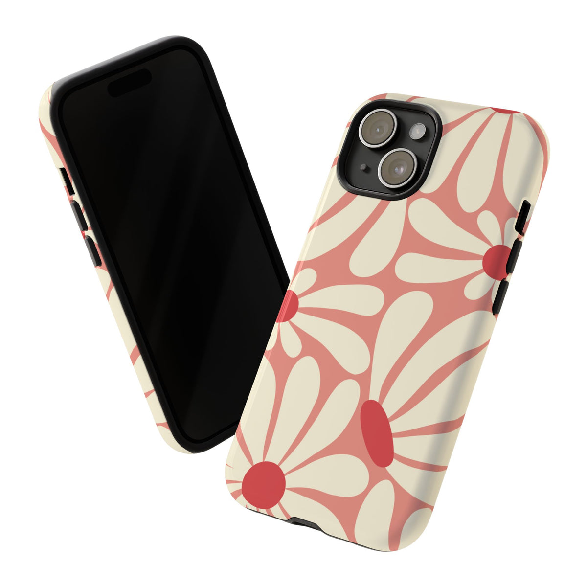 Cute Retro Pink Daisy Pattern Phone Case - Pink Phone Case