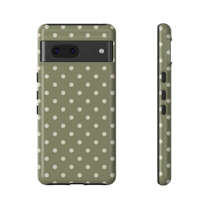 Google Pixel 7 / Glossy Phone Case - ’Green & White Dot Pattern’ Phone Case