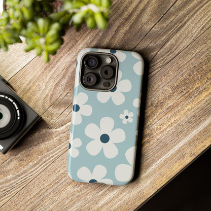Cute Light Blue Daisy Pattern Phone Case - Blue Phone Case