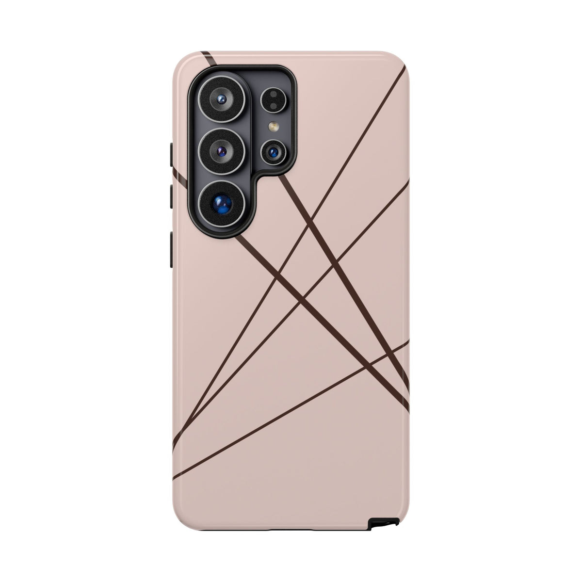 Abstract Pink with Brown Lines Phone Case - Pink Phone Case - Samsung Galaxy S26 Ultra / Glossy