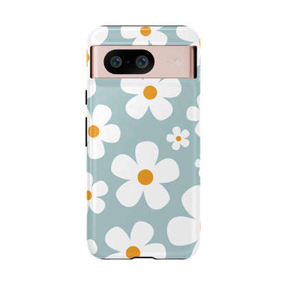 Cute Blue Daisy Pattern Phone Case - Blue Phone Case - Google Pixel 8 / Glossy