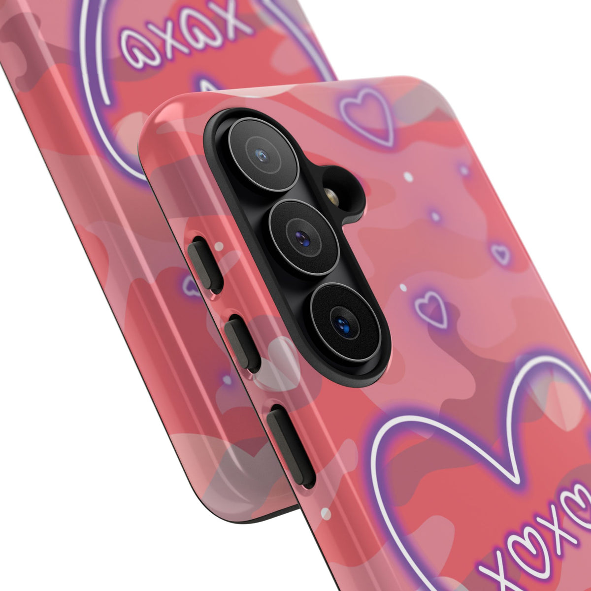 Love Heart Neon Camo Phone Case - Pink Phone Case