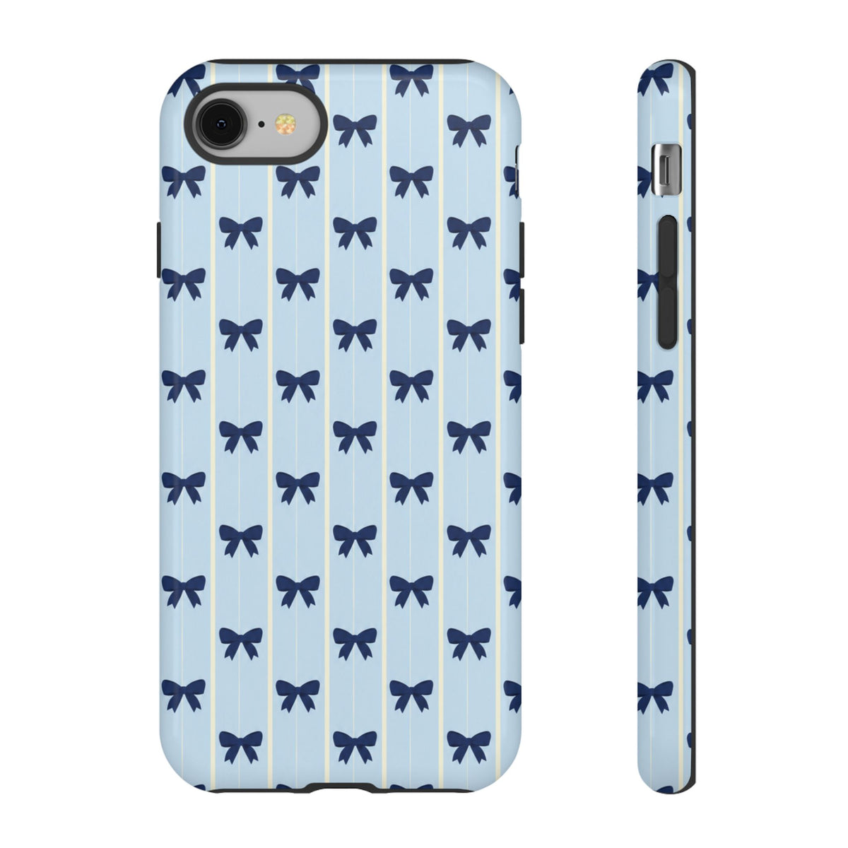Retro Navy Blue Bow Pattern Phone Case
