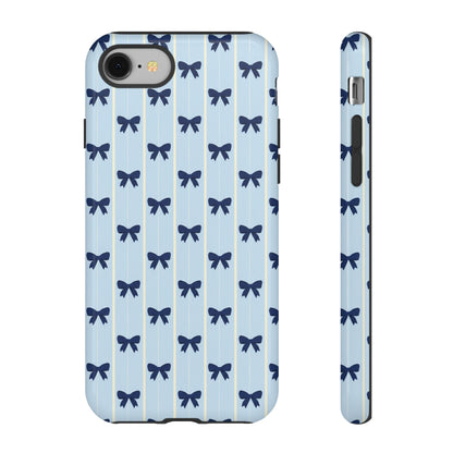 Retro Navy Blue Bow Pattern Phone Case