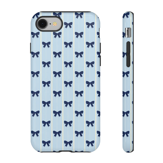 Retro Navy Blue Bow Pattern Phone Case
