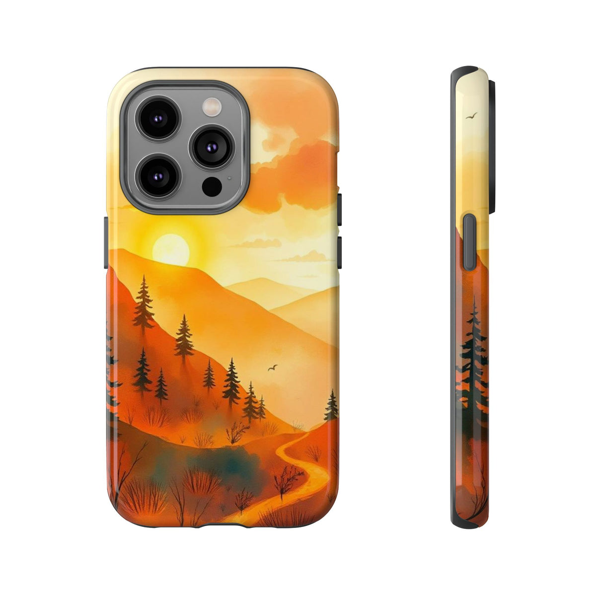 Golden Sunset Design Phone Case - Multicolor Phone Case - iPhone 14 Pro / Glossy