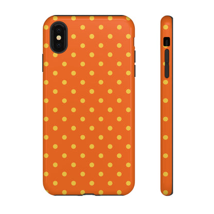 iPhone XS MAX / Glossy Phone Case - Trendy Orange & Yellow Dot Pattern Phone Case