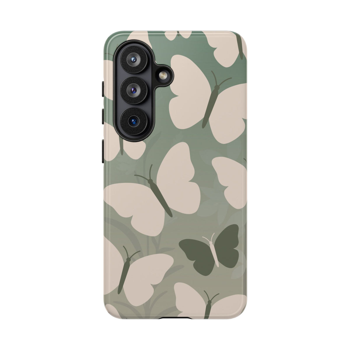 Minimalist Light Green Butterfly Pattern Phone Case - Green Phone Case - Samsung Galaxy S26 / Glossy