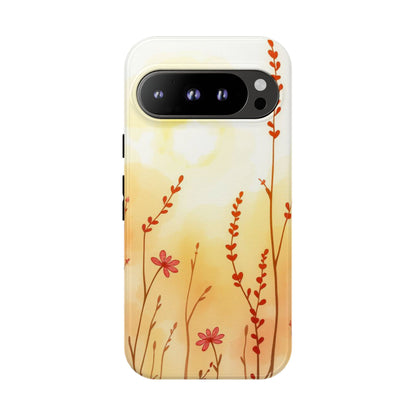 Google Pixel 9 Pro / Glossy Phone Case - Boho Chic Watercolour Wildflower Dusk Pattern Phone Case
