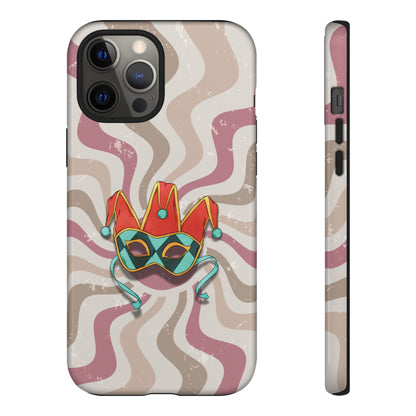 Venetian Jester Mask – Pink Retro Soft Revival Phone Case - Pink Phone Case - iPhone 12 Pro Max / Glossy