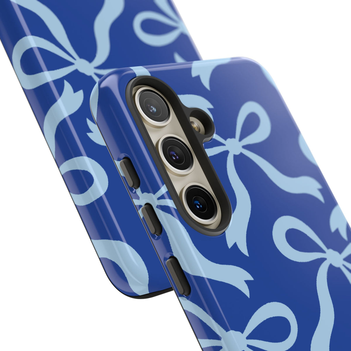Bold Cobalt Blue and Powder Blue Bow Pattern Phone Case - Blue Phone Case