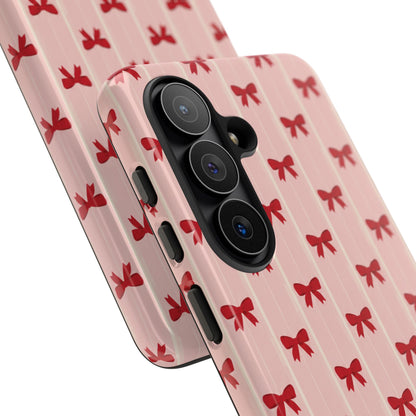 Retro Cherry Red Bow Pattern Phone Case