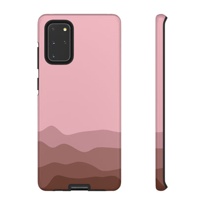 Pink Abstract Waves Protective Phone Case - Pink Phone Case - Samsung Galaxy S20+ / Glossy