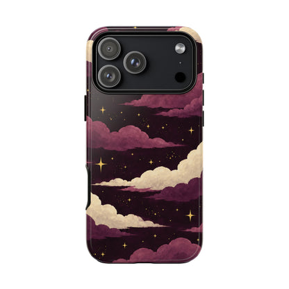 Illustrated Plum Clouds & Stars Phone Case