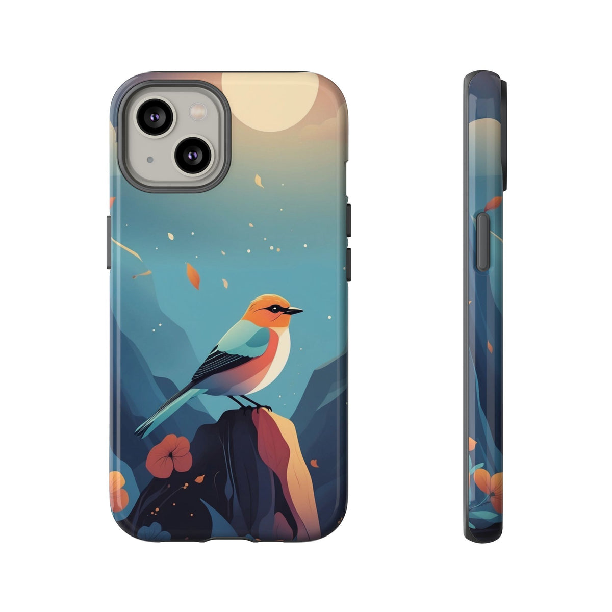 Stylised Bird Design Phone Case - Multicolor Phone Case - iPhone 14 / Glossy