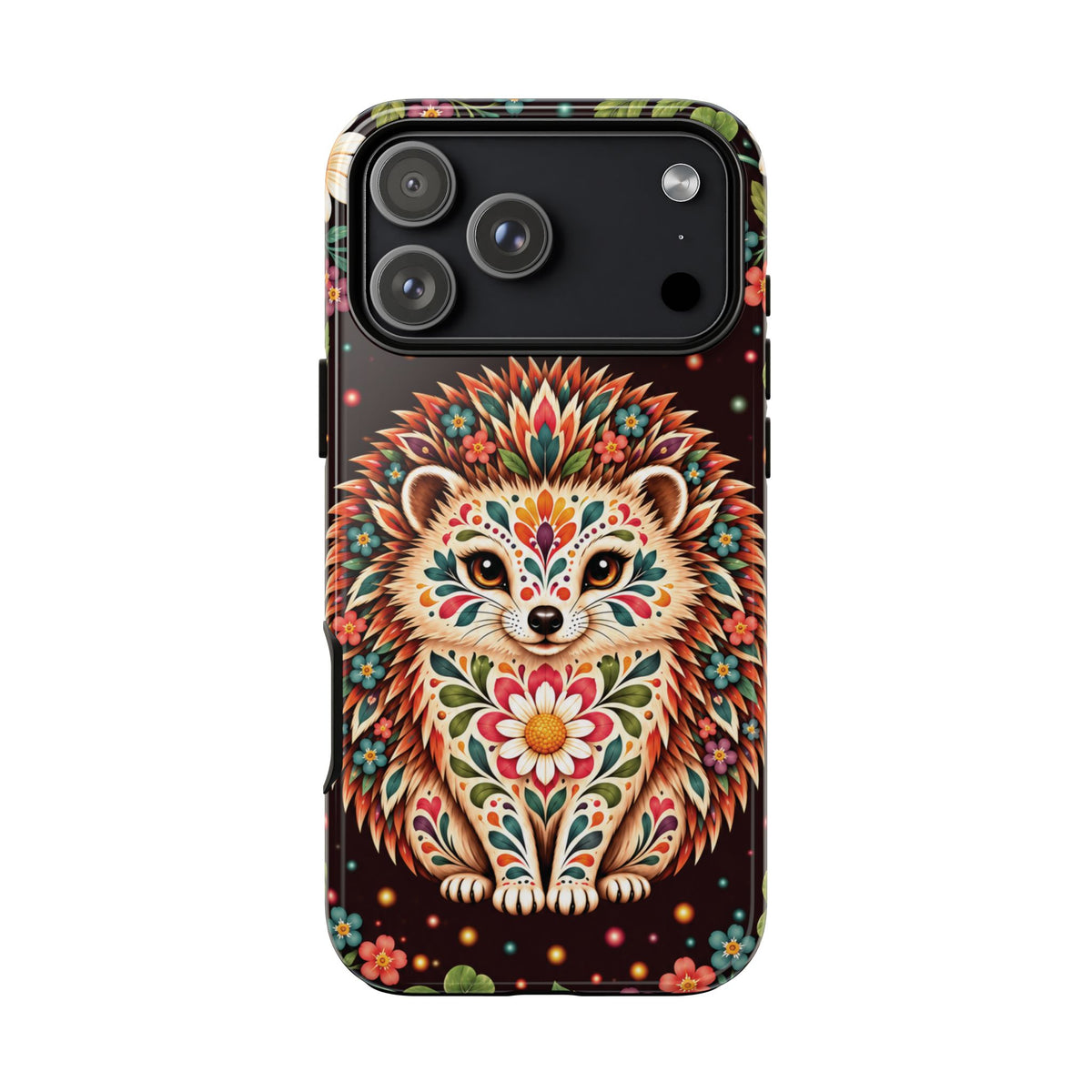 Vibrant Terracotta and Teal Calavera Hedgehog Phone Case - Multicolor Phone Case - iPhone 18 Pro Max / Glossy