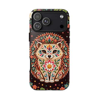 Vibrant Terracotta and Teal Calavera Hedgehog Phone Case - Multicolor Phone Case - iPhone 18 Pro Max / Glossy