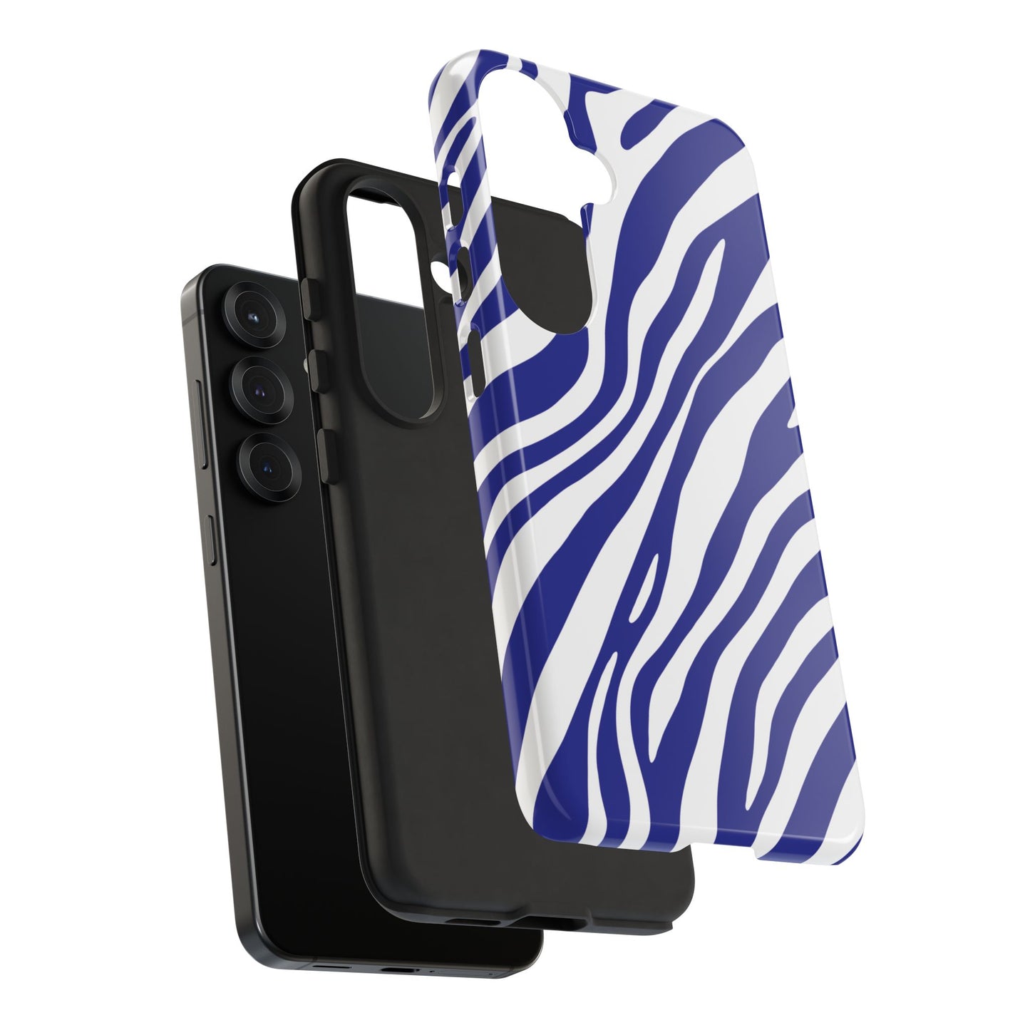 Modern Electric Blue Zebra Print Phone Case