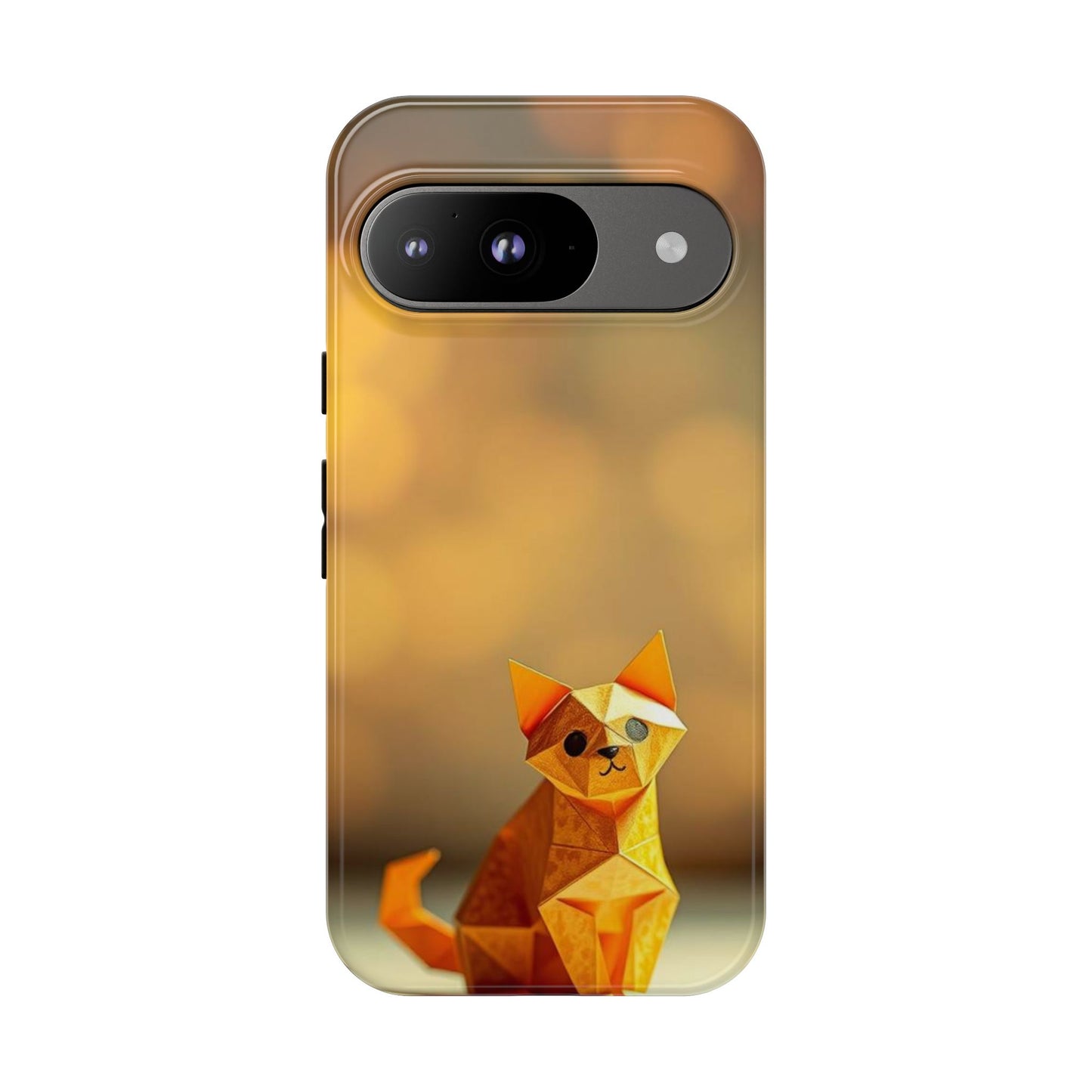 Google Pixel 9 / Glossy Phone Case - Origami Cat Design Phone Case