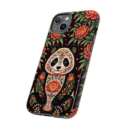 Cute Terracotta and Teal Calavera Panda Phone Case - Multicolor Phone Case