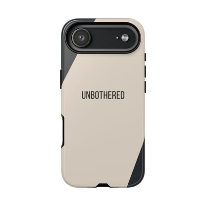 iPhone 17 Air / Glossy Phone Case - Sassy Statement Case ’Unbothered’ in Beige & Charcoal