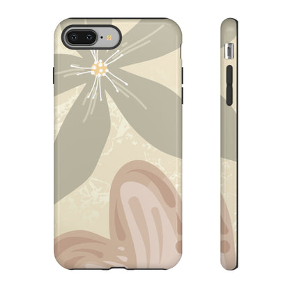 Hibiscus Heart Pattern Phone Case - Beige Phone Case - iPhone 8 Plus / Glossy