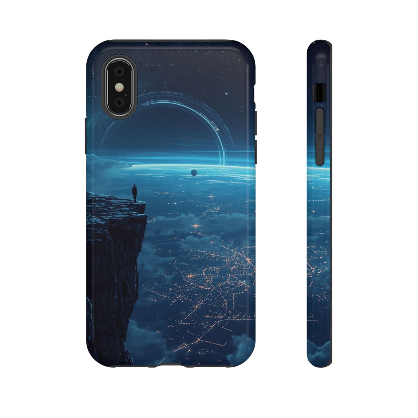 iPhone X / Glossy Phone Case - Orbital Ring Horizon Sci-fi Phone Case