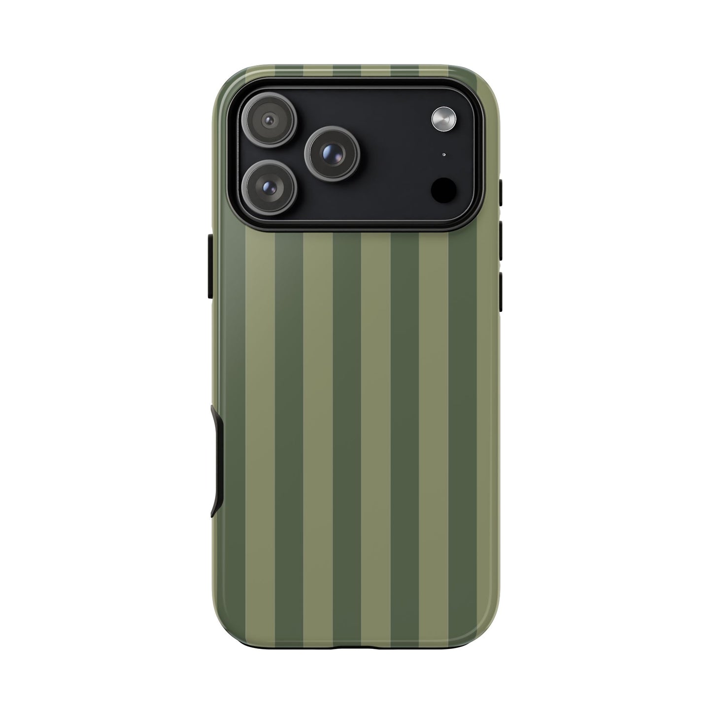 iPhone 17 Pro Max / Glossy Phone Case - ’Green Stripe Pattern’ Phone Case