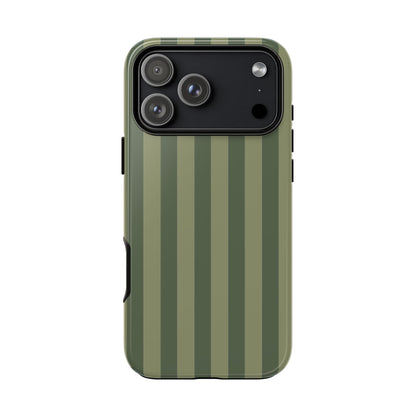 iPhone 17 Pro Max / Glossy Phone Case - ’Green Stripe Pattern’ Phone Case