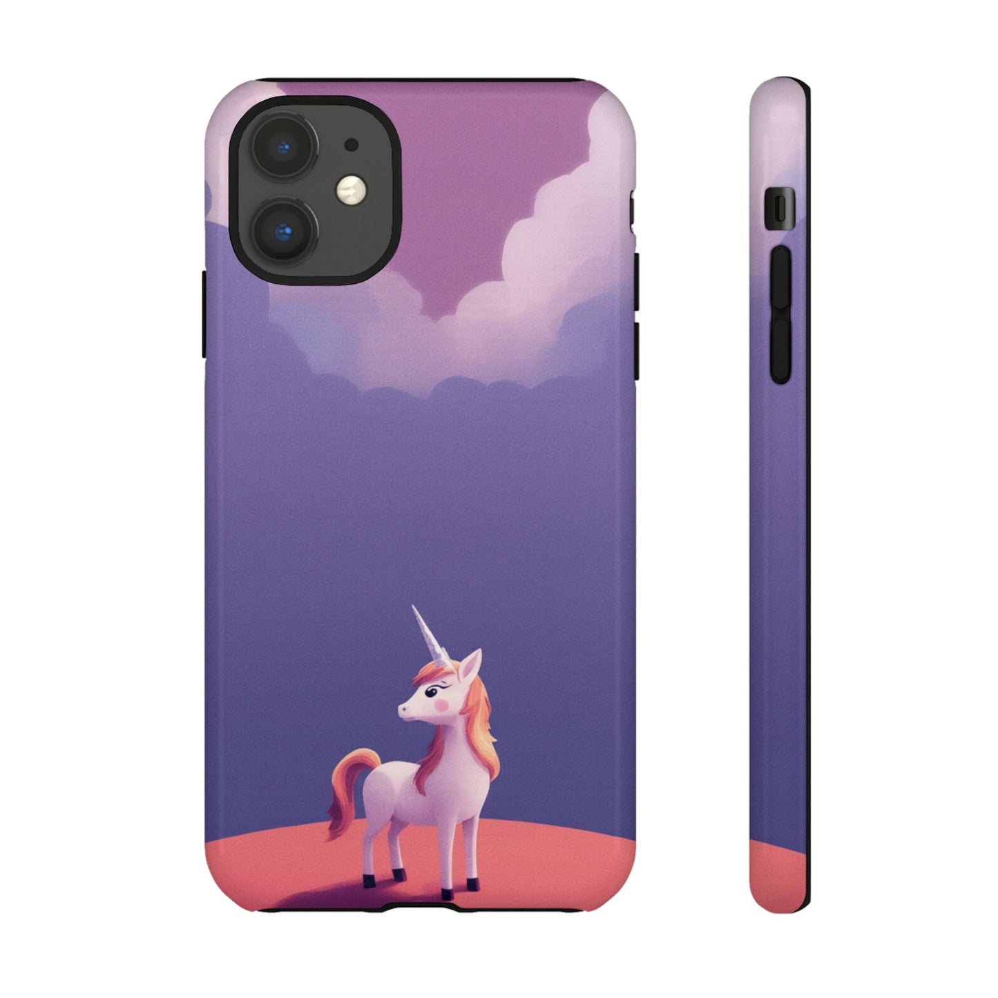 iPhone 11 / Glossy Phone Case - Cute Unicorn & Cloud Design Phone Case