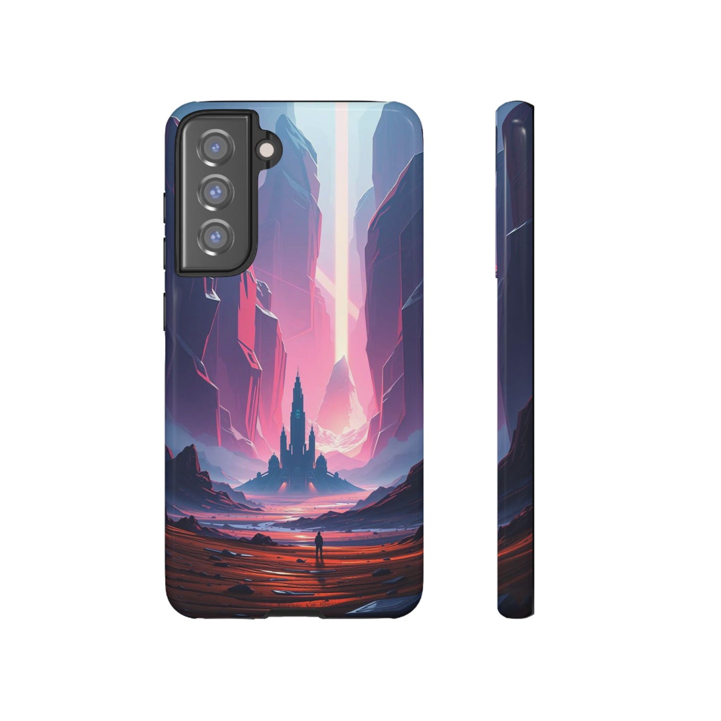 Samsung Galaxy S21 FE / Glossy Phone Case - Alien Fortress Design Phone Case