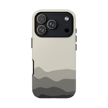 Ivory Abstract Waves Protective Phone Case - White Phone Case - iPhone 17 Pro / Glossy