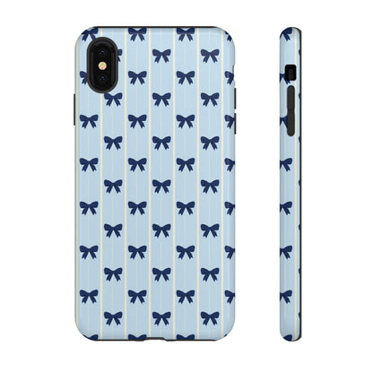 Retro Navy Blue Bow Pattern Phone Case