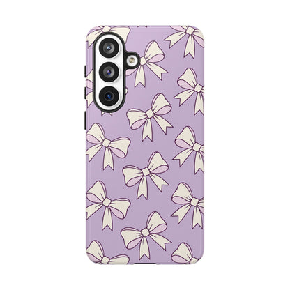 Chic Lilac Bow Pattern Phone Case