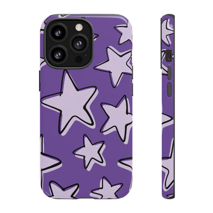 Violet Purple Doodle Star Phone Case