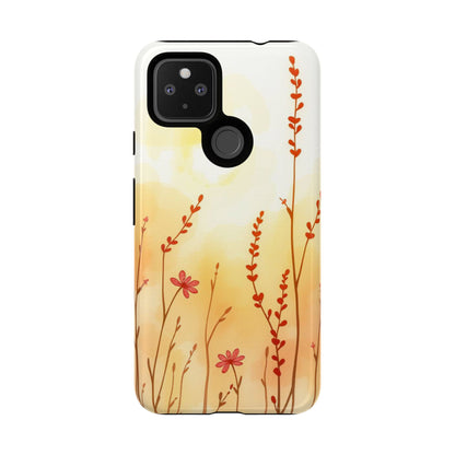 Boho Chic Watercolour Wildflower Dusk Pattern Phone Case