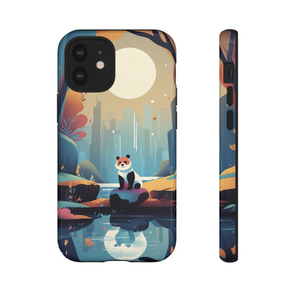 iPhone 12 Mini / Glossy Phone Case - Stylised Panda Design Phone Case